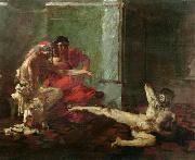 Joseph-Noel Sylvestre Locusta testing poison on a slave Spain oil painting artist